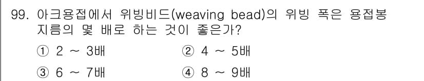 용접기사 2021년 99번 - 정답과 핵심 포인트를 검수 중인 기출문제