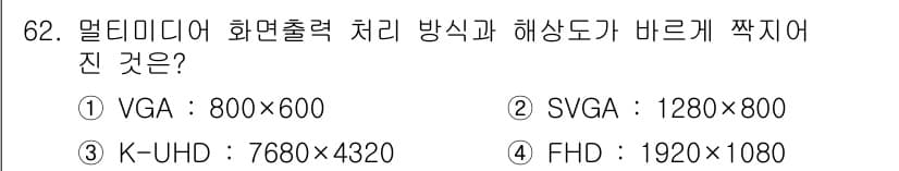 멀티미디어콘텐츠제작전문가(구) 2021년 62번 - 정답과 핵심 포인트를 검수 중인 기출문제