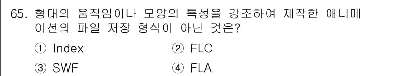 멀티미디어콘텐츠제작전문가(구) 2021년 65번 - 정답과 핵심 포인트를 검수 중인 기출문제