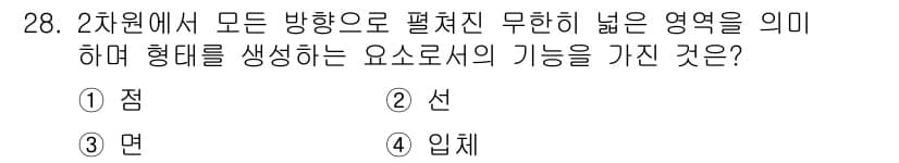 멀티미디어콘텐츠제작전문가 2021년 28번 - 정답과 핵심 포인트를 검수 중인 기출문제