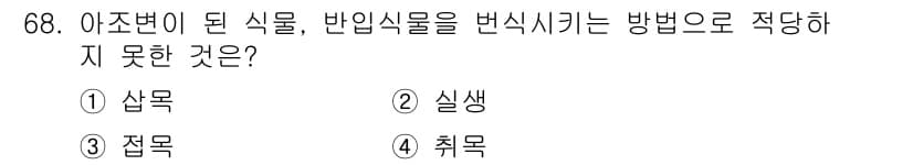 조경기사 2021년 69번 - 정답과 핵심 포인트를 검수 중인 기출문제