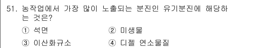 농작업안전보건기사 2021년 51번 - 정답과 핵심 포인트를 검수 중인 기출문제