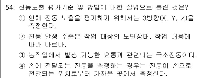 농작업안전보건기사 2021년 54번 - 정답과 핵심 포인트를 검수 중인 기출문제