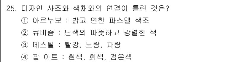 컬러리스트기사 2021년 25번 - 정답과 핵심 포인트를 검수 중인 기출문제