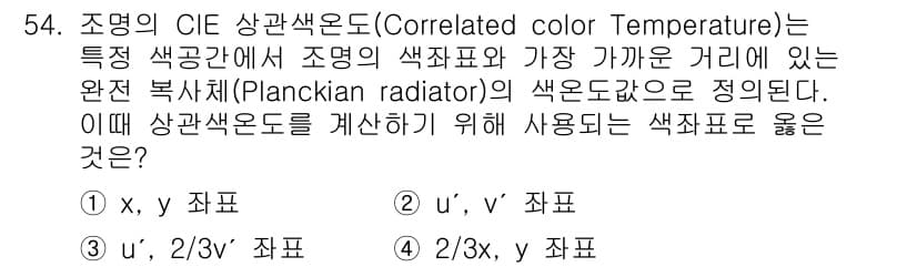 컬러리스트기사 2021년 54번 - 정답과 핵심 포인트를 검수 중인 기출문제