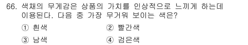 컬러리스트기사 2021년 66번 - 정답과 핵심 포인트를 검수 중인 기출문제