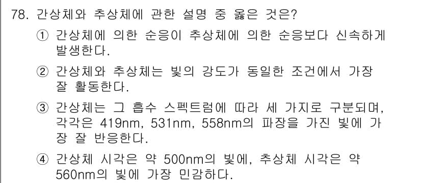 컬러리스트기사 2021년 78번 - 정답과 핵심 포인트를 검수 중인 기출문제