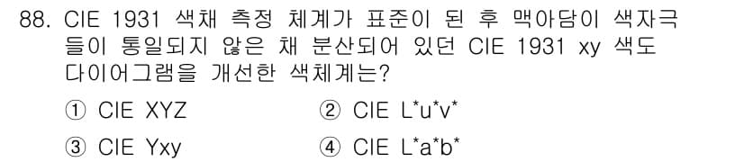 컬러리스트기사 2021년 88번 - 정답과 핵심 포인트를 검수 중인 기출문제
