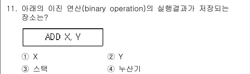 컴퓨터시스템기사(B형) 2021년 11번 - 정답과 핵심 포인트를 검수 중인 기출문제