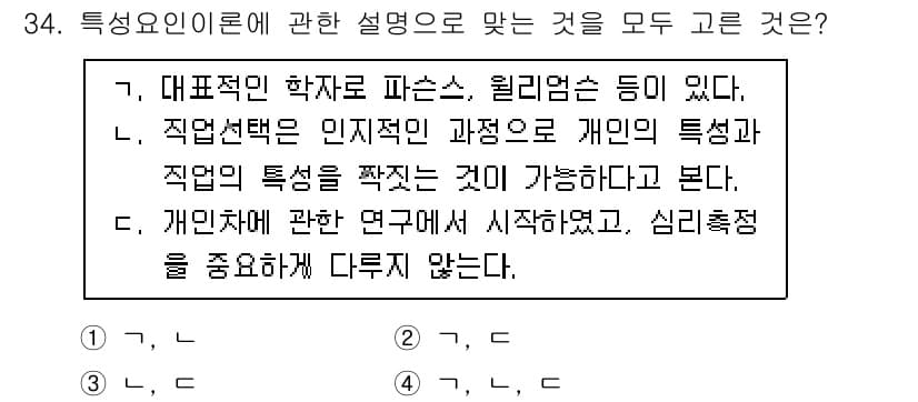 직업상담사_2급(구) 2021년 34번 - 정답과 핵심 포인트를 검수 중인 기출문제