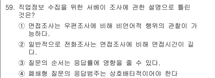 직업상담사_2급 2021년 59번 - 정답과 핵심 포인트를 검수 중인 기출문제