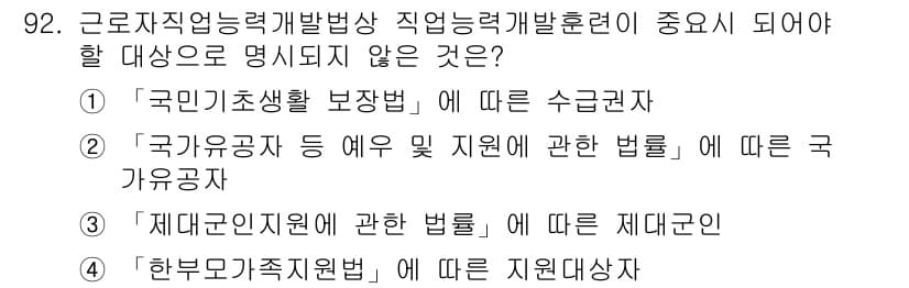 직업상담사_2급 2021년 92번 - 정답과 핵심 포인트를 검수 중인 기출문제