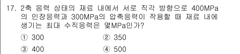 일반기계기사 2021년 17번 - 정답과 핵심 포인트를 검수 중인 기출문제