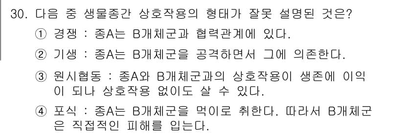 생물분류기사(동물) 2021년 30번 - 정답과 핵심 포인트를 검수 중인 기출문제
