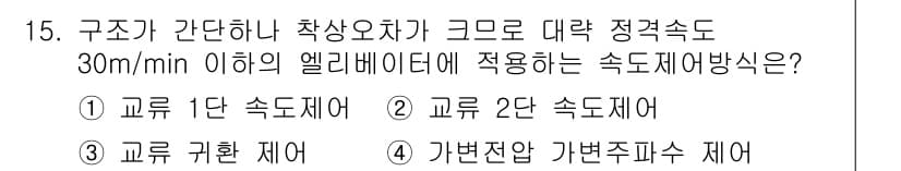 승강기기사 2021년 15번 - 정답과 핵심 포인트를 검수 중인 기출문제