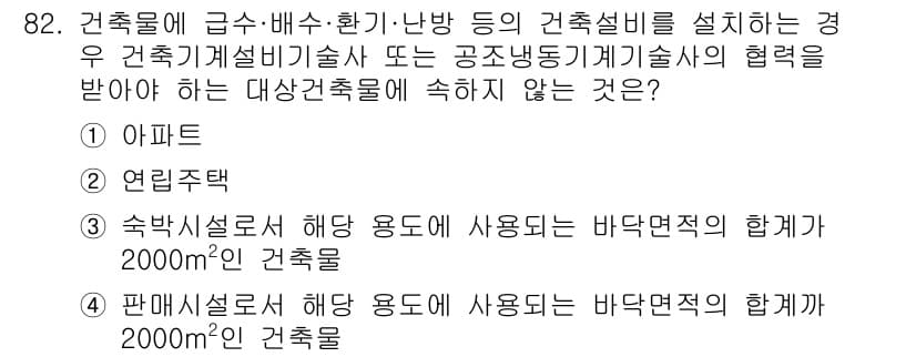 건축설비기사 2021년 83번 - 정답과 핵심 포인트를 검수 중인 기출문제