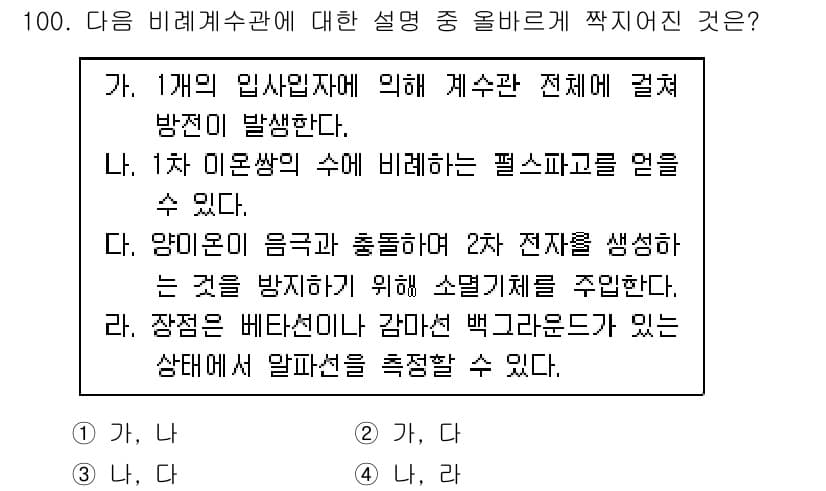 원자력기사 2021년 100번 - 정답과 핵심 포인트를 검수 중인 기출문제
