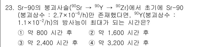 원자력기사 2021년 23번 - 정답과 핵심 포인트를 검수 중인 기출문제