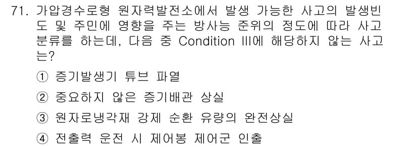 원자력기사 2021년 71번 - 정답과 핵심 포인트를 검수 중인 기출문제