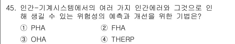 건설안전기사 2021년 45번 - . THERP

THERP(Technique for Human Error... 에 관한 핵심 기출문제
