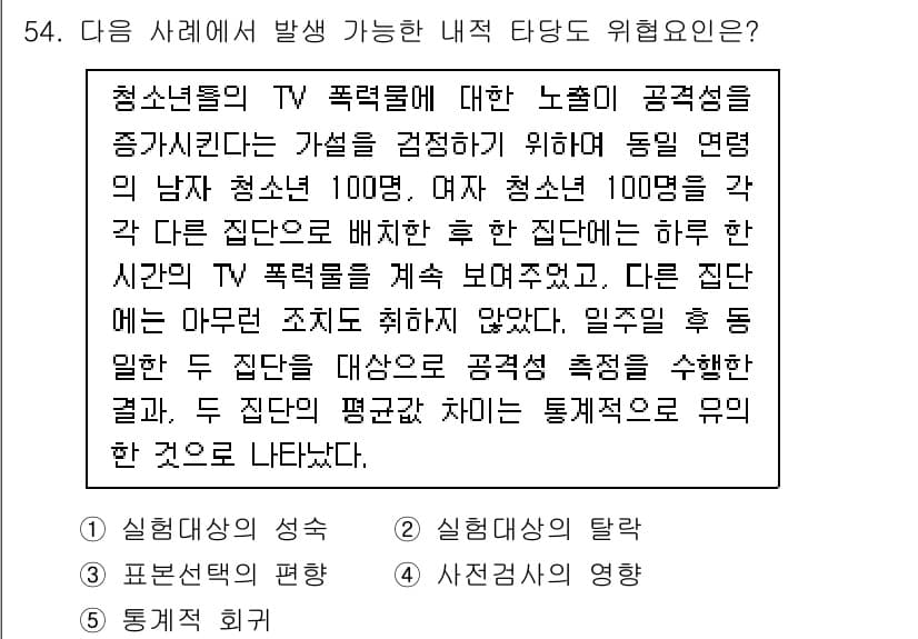 청소년상담사_1급(1교시)(구) 2021년 54번 - 이 문제는 청소년들이 미디어의 영향을 받는 상황을 다루고 있습니다. 가정... 에 관한 핵심 기출문제