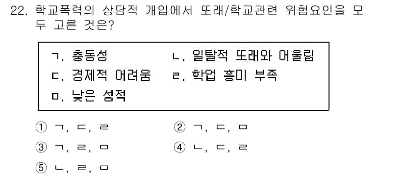 청소년상담사_1급(2교시) 2021년 22번 - 정답과 핵심 포인트를 검수 중인 기출문제