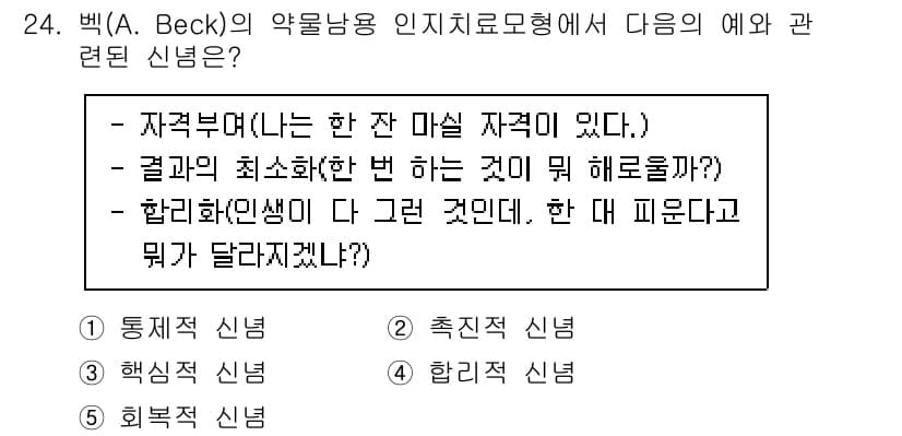 청소년상담사_1급(2교시) 2021년 24번 - 정답과 핵심 포인트를 검수 중인 기출문제