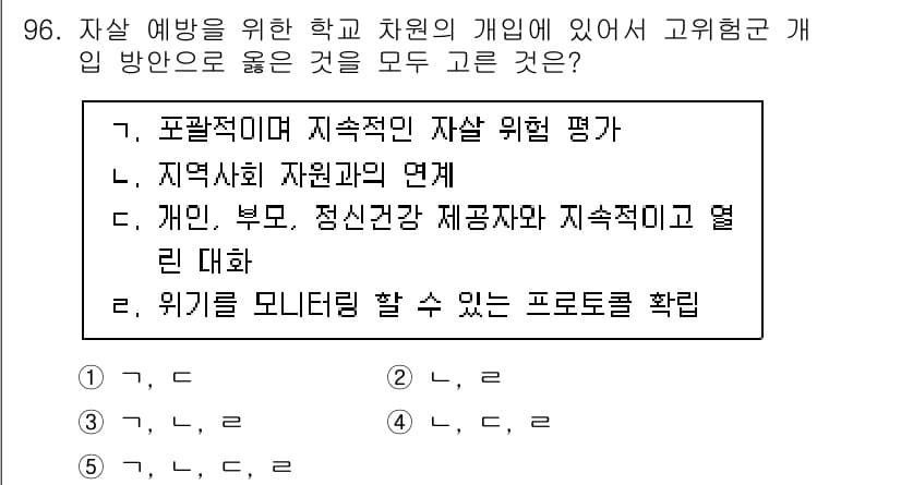 청소년상담사_1급(2교시) 2021년 96번 - 정답과 핵심 포인트를 검수 중인 기출문제