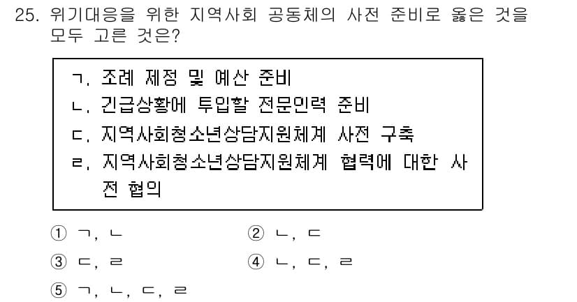 청소년상담사_2급(1교시)(구) 2021년 25번 - 정답과 핵심 포인트를 검수 중인 기출문제