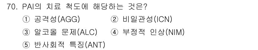 청소년상담사_2급(1교시)(구) 2021년 70번 - 정답과 핵심 포인트를 검수 중인 기출문제