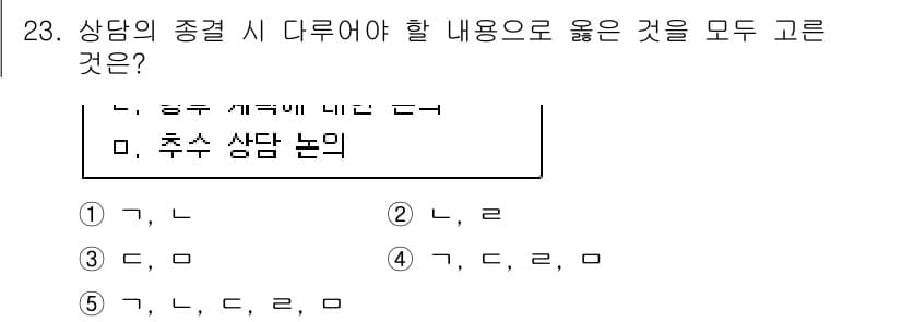청소년상담사_2급(1교시) 2021년 23번 - 정답과 핵심 포인트를 검수 중인 기출문제
