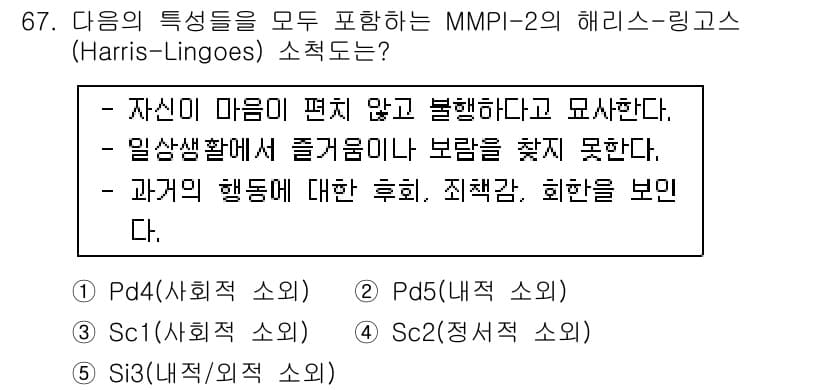 청소년상담사_2급(1교시) 2021년 67번 - 정답과 핵심 포인트를 검수 중인 기출문제