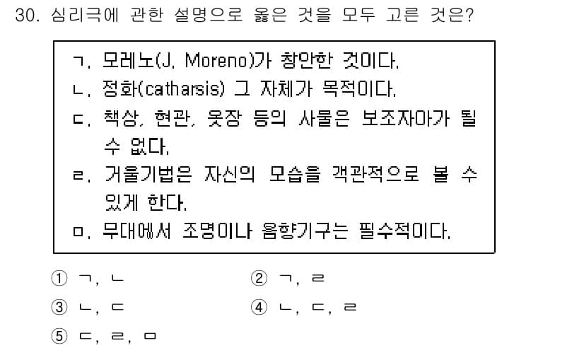 청소년상담사_2급(2교시) 2021년 30번 - 정리(catharsis)는 감정의 정화 과정을 통해 심리적 문제를 해결하... 에 관한 핵심 기출문제