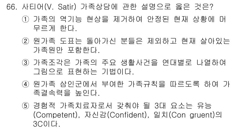 청소년상담사_2급(2교시) 2021년 66번 - 정답과 핵심 포인트를 검수 중인 기출문제
