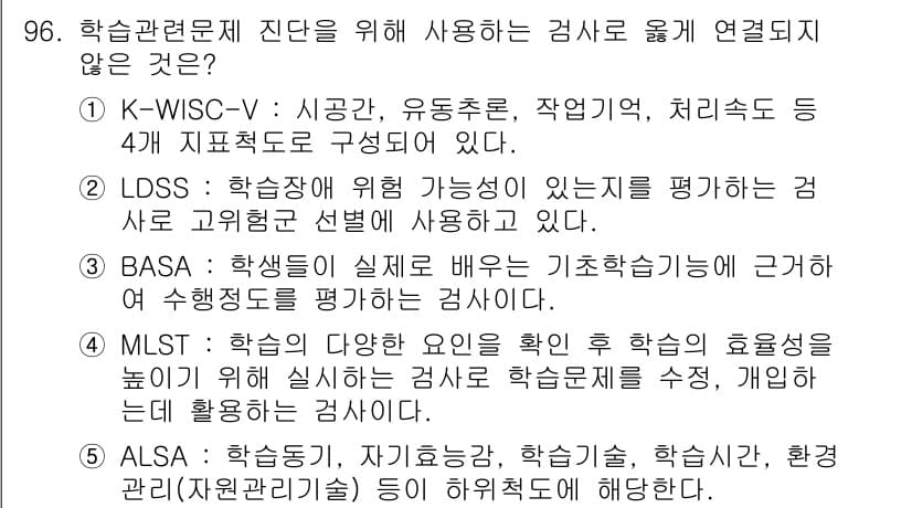 청소년상담사_2급(2교시) 2021년 96번 - 정답과 핵심 포인트를 검수 중인 기출문제