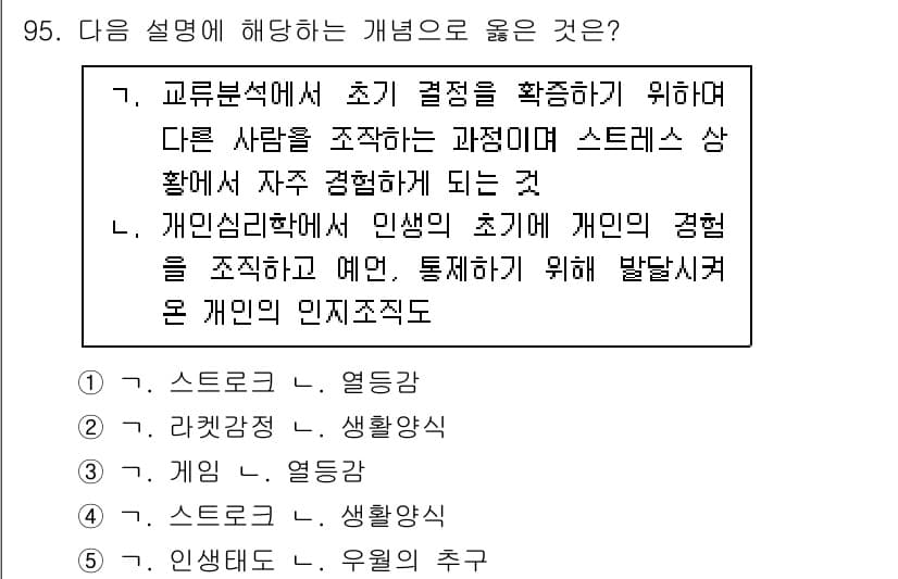 청소년상담사_3급(1교시)(구) 2021년 95번 - 정답과 핵심 포인트를 검수 중인 기출문제