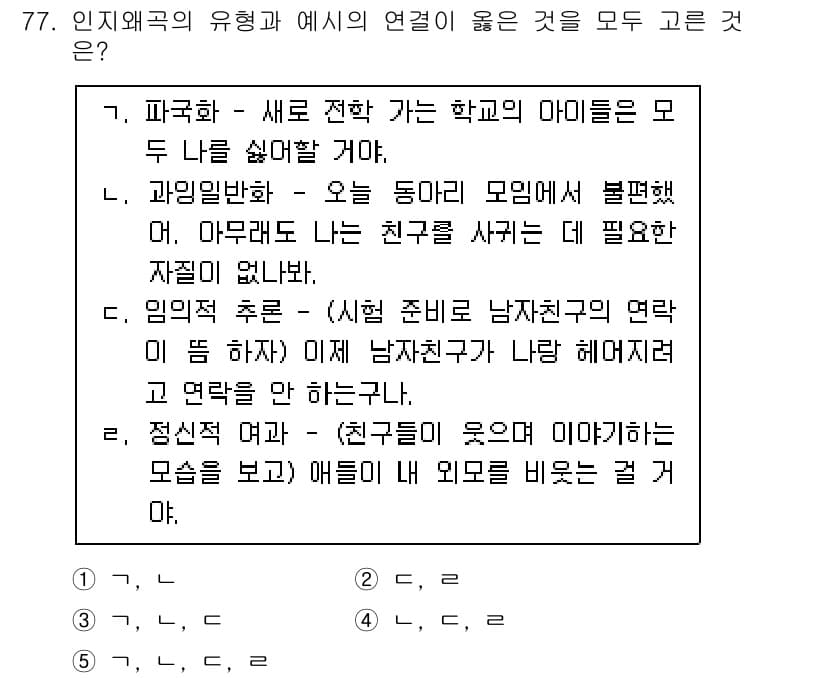 청소년상담사_3급(1교시) 2021년 77번 - 정답과 핵심 포인트를 검수 중인 기출문제