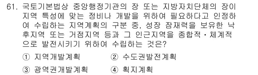 도시계획기사 2021년 61번 - 정답과 핵심 포인트를 검수 중인 기출문제