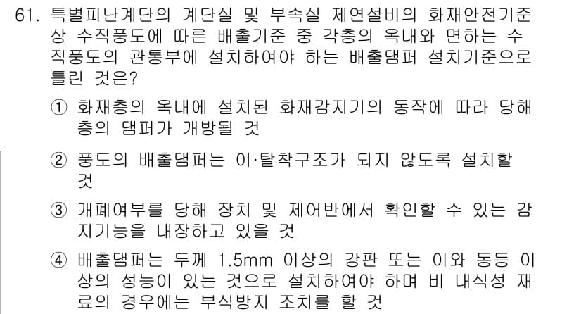 소방설비기사(기계분야) 2021년 61번 - 정답 2: 소방추적의 옥내 화재감지기 동작에 따라 강한 소음이 발생해야 ... 에 관한 핵심 기출문제