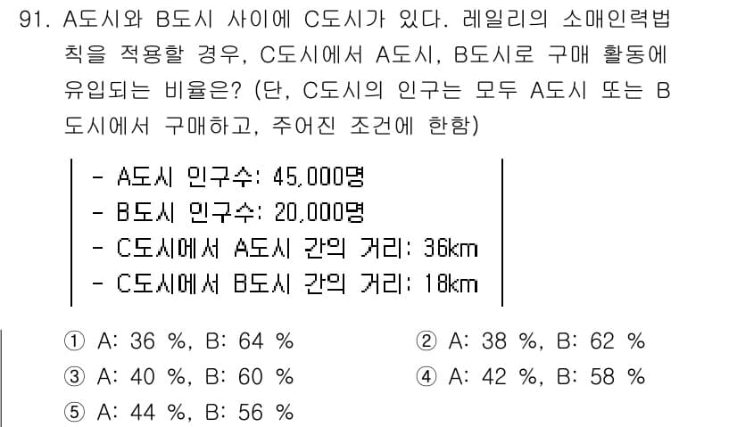 감정평가사_1차_1교시(구) 2020년 91번 - 정답과 핵심 포인트를 검수 중인 기출문제