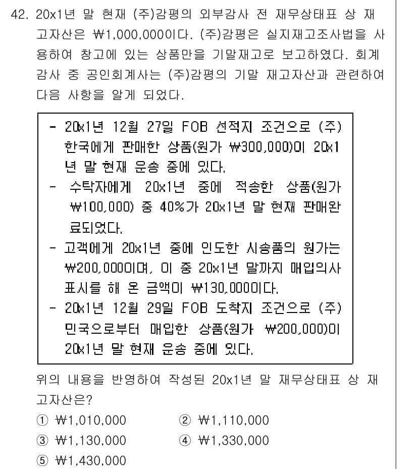 감정평가사_1차_2교시 2018년 42번 - 정답과 핵심 포인트를 검수 중인 기출문제