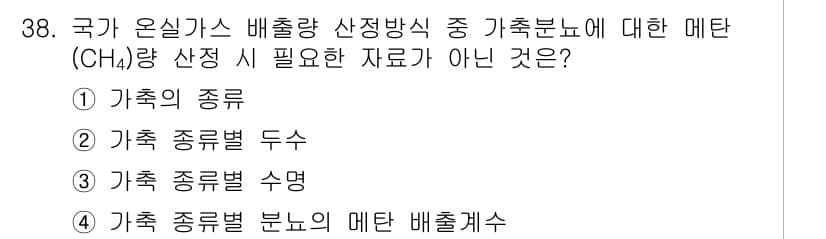 온실가스관리기사 2021년 38번 - 정답과 핵심 포인트를 검수 중인 기출문제