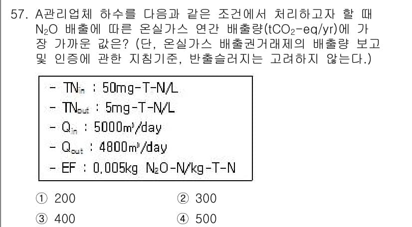 온실가스관리기사 2021년 57번 - 정답과 핵심 포인트를 검수 중인 기출문제