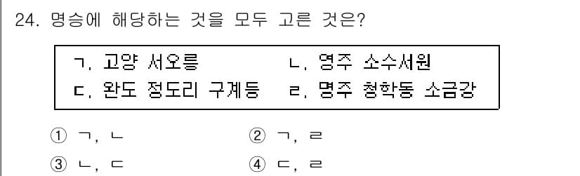 국내여행안내사_1차 2020년 24번 - 정답과 핵심 포인트를 검수 중인 기출문제