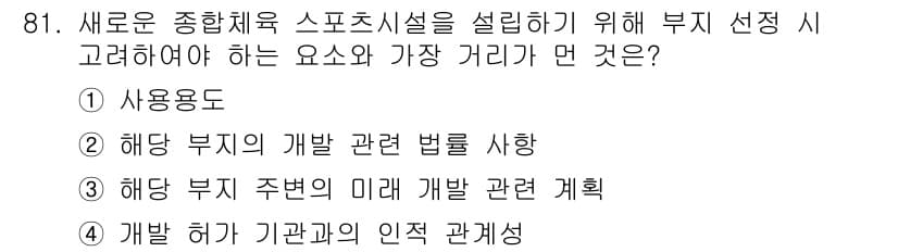 스포츠경영관리사 2021년 81번 - 정답과 핵심 포인트를 검수 중인 기출문제