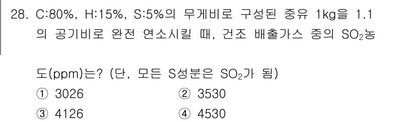 대기환경기사 2021년 28번 - 정답과 핵심 포인트를 검수 중인 기출문제