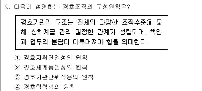 경비지도사_2차(경호학) 2021년 9번 - 정답과 핵심 포인트를 검수 중인 기출문제