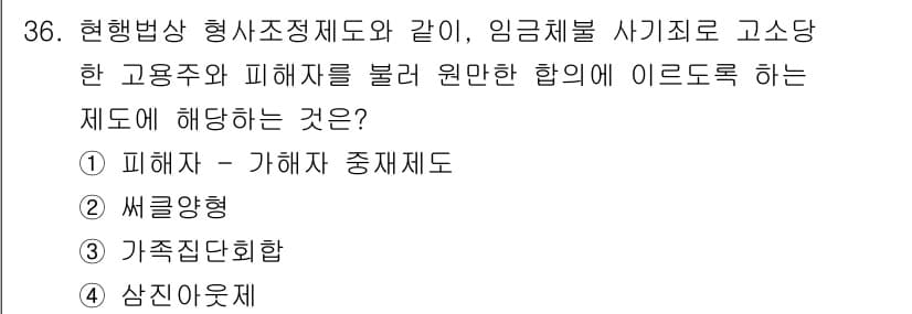 경비지도사_2차(범죄학) 2021년 36번 - 정답과 핵심 포인트를 검수 중인 기출문제