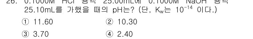 화학분석기사 2021년 27번 - 정답과 핵심 포인트를 검수 중인 기출문제