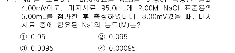 화학분석기사 2021년 77번 - 정답과 핵심 포인트를 검수 중인 기출문제